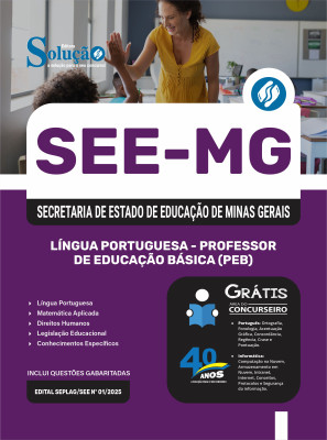 Apostila SEE-MG 2025 - Língua Portuguesa - Professor de Educação Básica (PEB) - Imagem 3