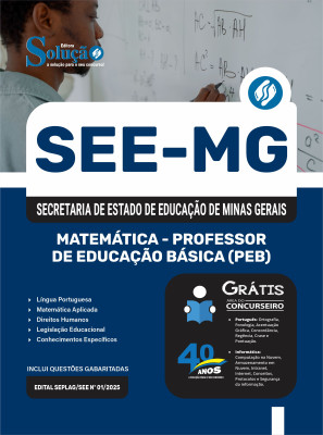 Apostila SEE-MG 2025 - Matemática - Professor de Educação Básica (PEB) - Imagem 3