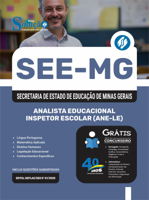 Apostila SEE-MG 2025 - Analista Educacional - Inspetor Escolar (ANE-LE) - Imagem 3