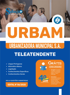 Apostila URBAM 2025 - Teleatendente - Imagem 3