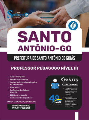 Apostila Prefeitura de Santo Antônio de Goiás - GO 2025 - Professor Pedagogo Nível III - Imagem 3