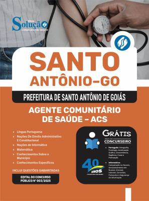 Apostila Prefeitura de Santo Antônio de Goiás - GO 2025 - Agente Comunitário de Saúde – ACS - Imagem 3