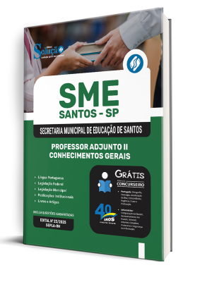 Apostila SME Santos - SP 2025 - Professor Adjunto II - Conhecimentos Gerais - Imagem 2