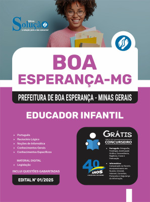 Apostila Prefeitura de Boa Esperança - MG 2025 - Educador Infantil - Imagem 3