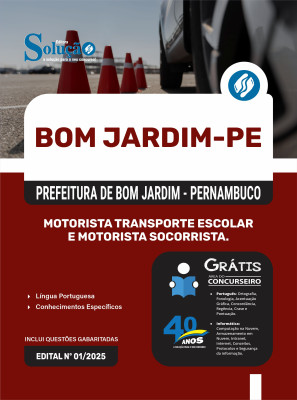 Apostila Prefeitura de Bom Jardim - PE 2025 - Motorista Transporte Escolar e Motorista Socorrista - Imagem 3