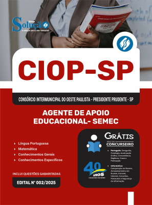 Apostila CIOP 2025 - Agente De Apoio Educacional - SEMEC - Imagem 3