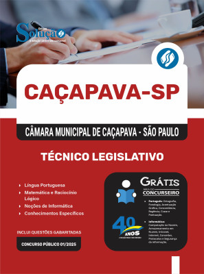 Apostila Câmara de Caçapava - SP 2025 - Técnico Legislativo - Imagem 3