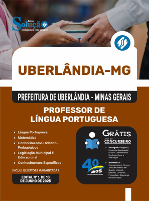 Apostila Prefeitura de Uberlândia - MG 2025 - Professor de Língua Portuguesa - Imagem 3