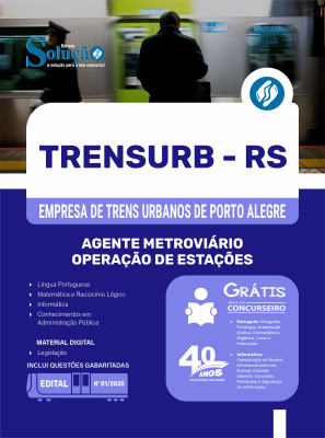 Apostila TRENSURB 2025 - Agente Metroviário - Operação de Estações - Imagem 3
