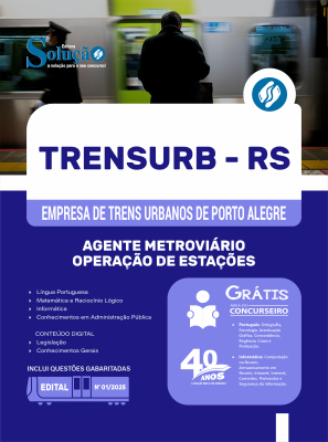 Apostila TRENSURB 2025 - Agente Metroviário - Operação de Estações - Imagem 3