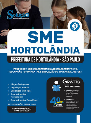 Apostila Prefeitura de Hortolândia - SP (SME Hortolândia) em PDF 2025 - Professor de Educação Básica (Educação Infantil, Educação Fundamental e Educação de Jovens e Adultos) - Imagem 1