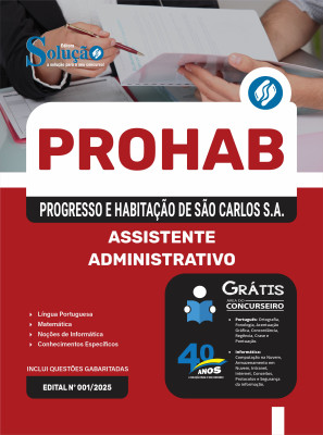 Apostila PROHAB 2025 - Assistente Administrativo - Imagem 3