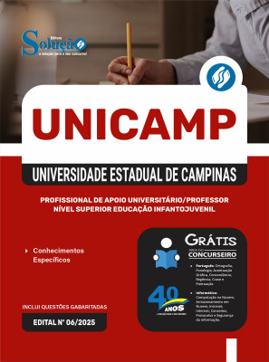Apostila UNICAMP 2025 - Profissional de Apoio Universitário/Professor Nível Superior Educação Infantojuvenil - Imagem 3
