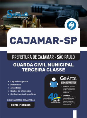 Apostila Prefeitura de Cajamar - SP 2025 - Guarda Civil Municipal Terceira Classe - Imagem 3