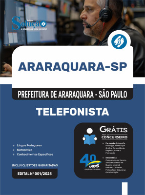 Apostila Prefeitura de Araraquara - SP 2025 - Telefonista - Imagem 3