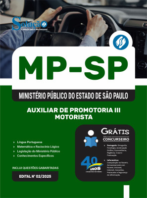 Apostila MP-SP 2025 - Auxiliar de Promotoria III - Motorista - Imagem 3