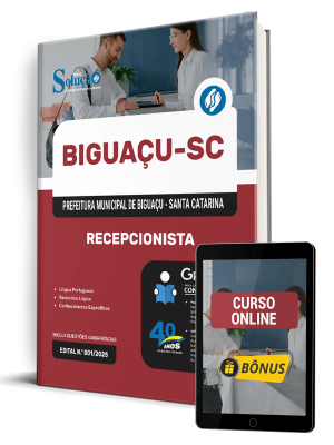 Apostila Prefeitura de Biguaçu - SC 2025 - Recepcionista - Imagem 1