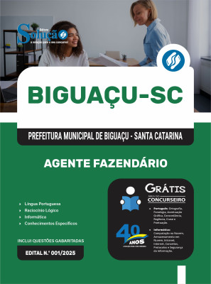 Apostila Prefeitura de Biguaçu - SC 2025 - Agente Fazendário - Imagem 3