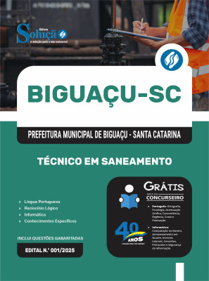 Apostila Prefeitura de Biguaçu - SC 2025 - Técnico em Saneamento - Imagem 3