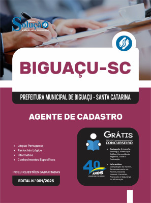 Apostila Prefeitura de Biguaçu - SC 2025 - Agente de Cadastro - Imagem 3