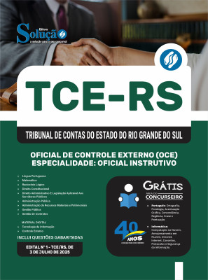 Apostila TCE-RS 2025 - Oficial de Controle Externo (OCE) - Especialidade: Oficial Instrutivo - Imagem 3