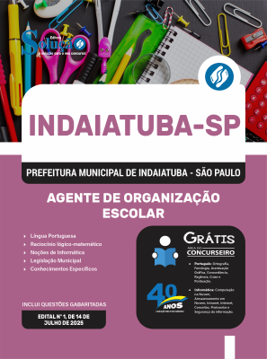 Apostila Prefeitura de Indaiatuba - SP 2025 - Agente De Organização Escolar - Imagem 3