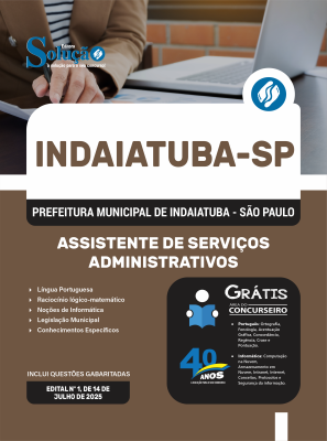 Apostila Prefeitura de Indaiatuba - SP 2025 - Assistente de Serviços Administrativos - Imagem 3