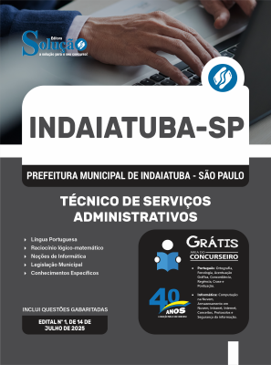 Apostila Prefeitura de Indaiatuba - SP 2025 - Técnico De Serviços Administrativos - Imagem 3