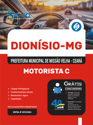 Apostila Prefeitura de Dionísio- MG em PDF 2025 - Motorista (CNH C) - Imagem 1