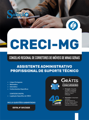 Apostila CRECI-MG em PDF 2025 - Assistente Administrativo - Profissional de Suporte Técnico - Imagem 1