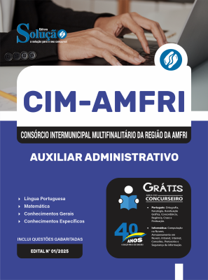 Apostila CIM-AMFRI em PDF 2025 - Auxiliar Administrativo - Imagem 1