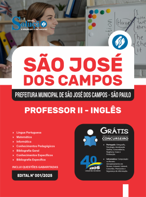 Apostila Prefeitura de São José dos Campos - SP 2025 - Professor II - Inglês - Imagem 3