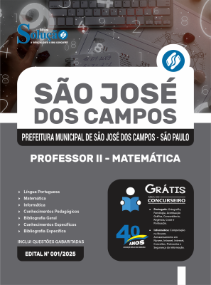 Apostila Prefeitura de São José dos Campos - SP 2025 - Professor II - Matemática - Imagem 3