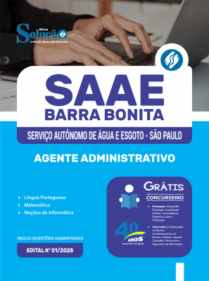 Apostila SAAE Barra Bonita 2025 - Agente Administrativo - Imagem 3