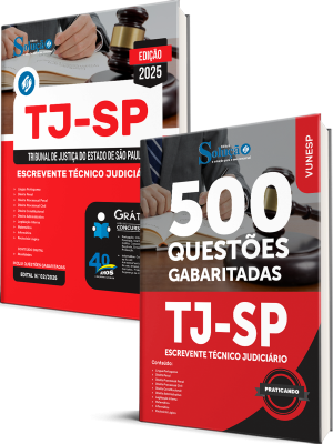 Combo TJ-SP - Escrevente Técnico Judiciário (Apostila + Caderno de Questões Gabaritadas) - Imagem 1