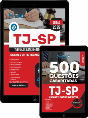 Combo TJ-SP - Escrevente Técnico Judiciário (Apostila + Caderno de Questões Gabaritadas) - Imagem 1