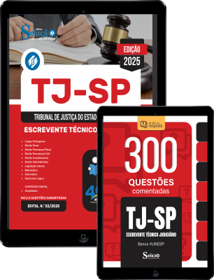 Combo TJ-SP - Escrevente Técnico Judiciário (Apostila + Caderno de Questões Comentadas) - Imagem 1
