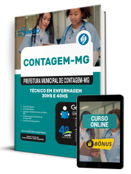 Capa Apostila Prefeitura de Contagem - MG 2025 - Técnico em Enfermagem - 30hs e 40hs