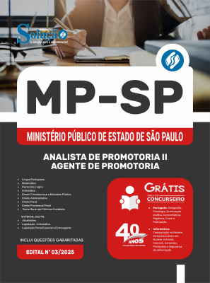 Apostila MP-SP 2025 - Analista de Promotoria II - Agente de Promotoria - Imagem 3