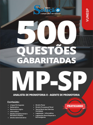 Caderno de Questões MP-SP - Analista de Promotoria II - Agente de Promotoria - 500 Questões Gabaritadas - Imagem 2