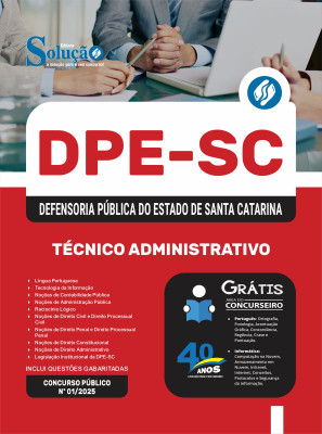 Apostila DPE-SC 2025 - Técnico Administrativo - Imagem 3