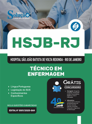 Apostila Hospital São João Batista de Volta Redonda-RJ (HSJB) 2025 - Técnico em Enfermagem - Imagem 3