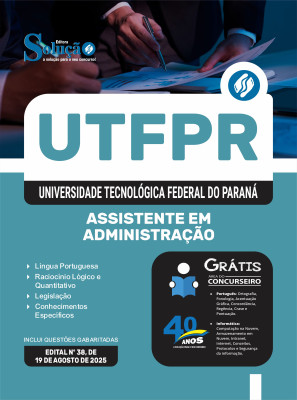 Apostila UTFPR 2025 em PDF - Assistente em Administração - Imagem 1