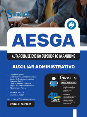 Apostila AESGA 2025 - Auxiliar Administrativo - Imagem 3