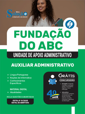 Apostila Fundação do ABC 2025 - Auxiliar Administrativo - Imagem 3