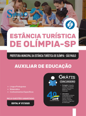 Apostila Prefeitura de Olímpia - SP 2025 - Auxiliar de Educação - Imagem 3