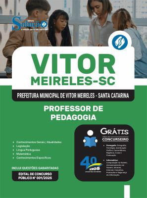Apostila Prefeitura de Vitor Meireles-SC 2025 - Professor de Pedagogia - Imagem 3