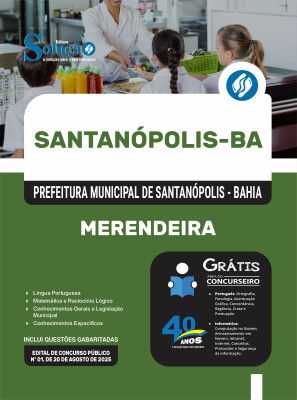 Apostila Prefeitura de Santanópolis-BA 2025 - Merendeira - Imagem 3