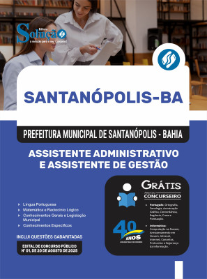 Apostila Prefeitura de Santanópolis-BA 2025 - Assistente Administrativo e Assistente de Gestão - Imagem 3