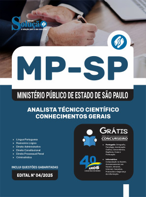Apostila MP-SP 2025 - Analista Técnico Científico - Conhecimentos Gerais - Imagem 3